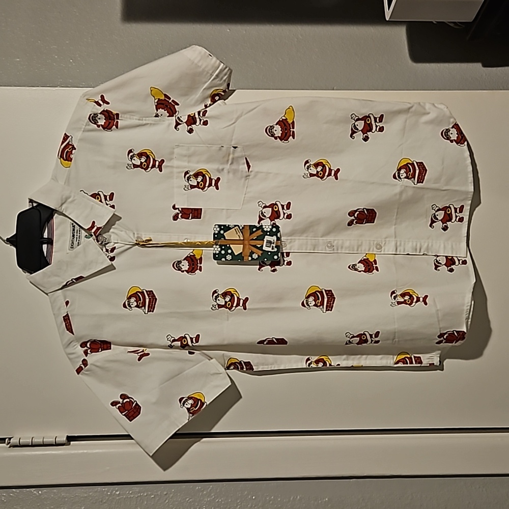 Santa button-up Christmas shirt